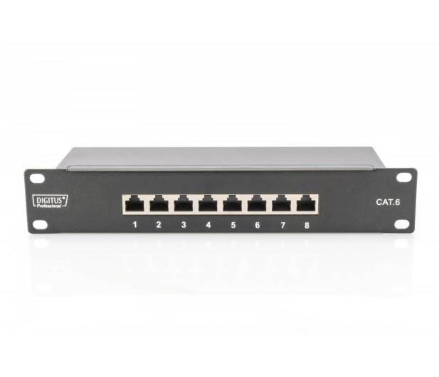 Digitus Patch panel 10 cali 8-portów RJ-45 Kat.6 ekranowany 1U kompl - 1385415 - zdjęcie